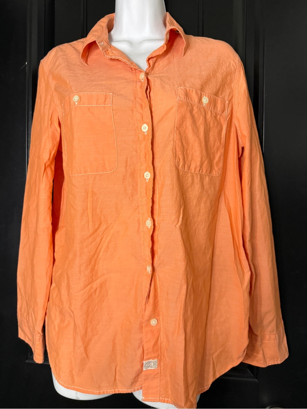 Ralph Lauren Bright Orange Cotton Button-Down Shirt